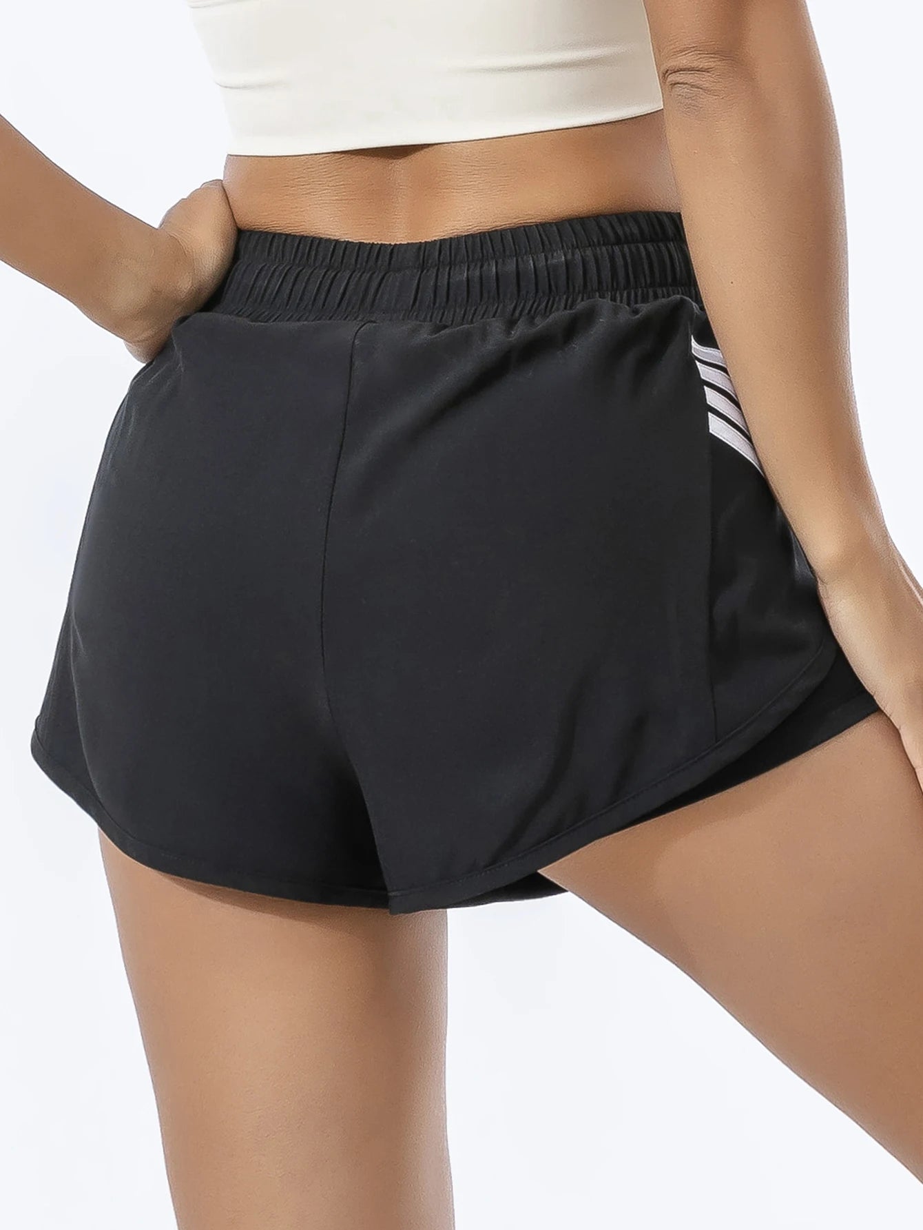 Women's Athletic Shorts, Summer Running Yoga Fitness, 2-in-1 Quick-Dry Badminton Training, Sporty Style With Pocket For Phone