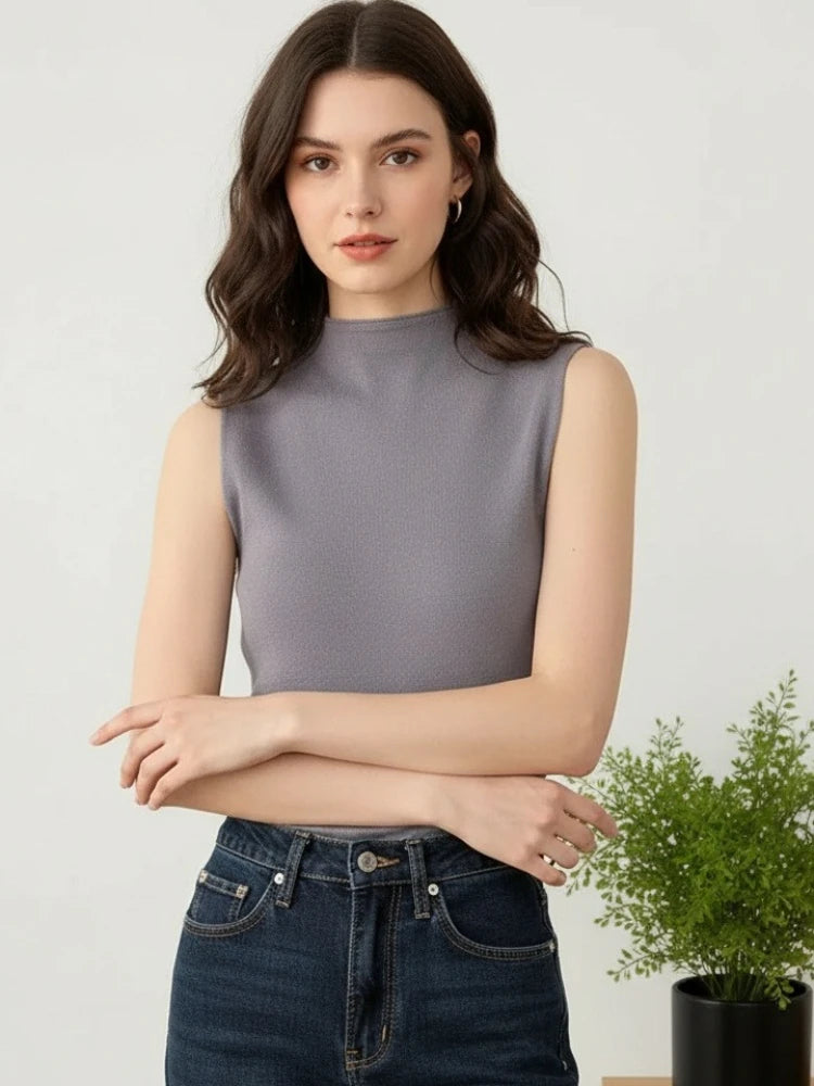 AOSSVIAO 2026 Summer Sexy Knitted Tank Top Women Camisole Blouse Sleeveless Slim Top Female Sleveless T-shirt Vest Casual Camis