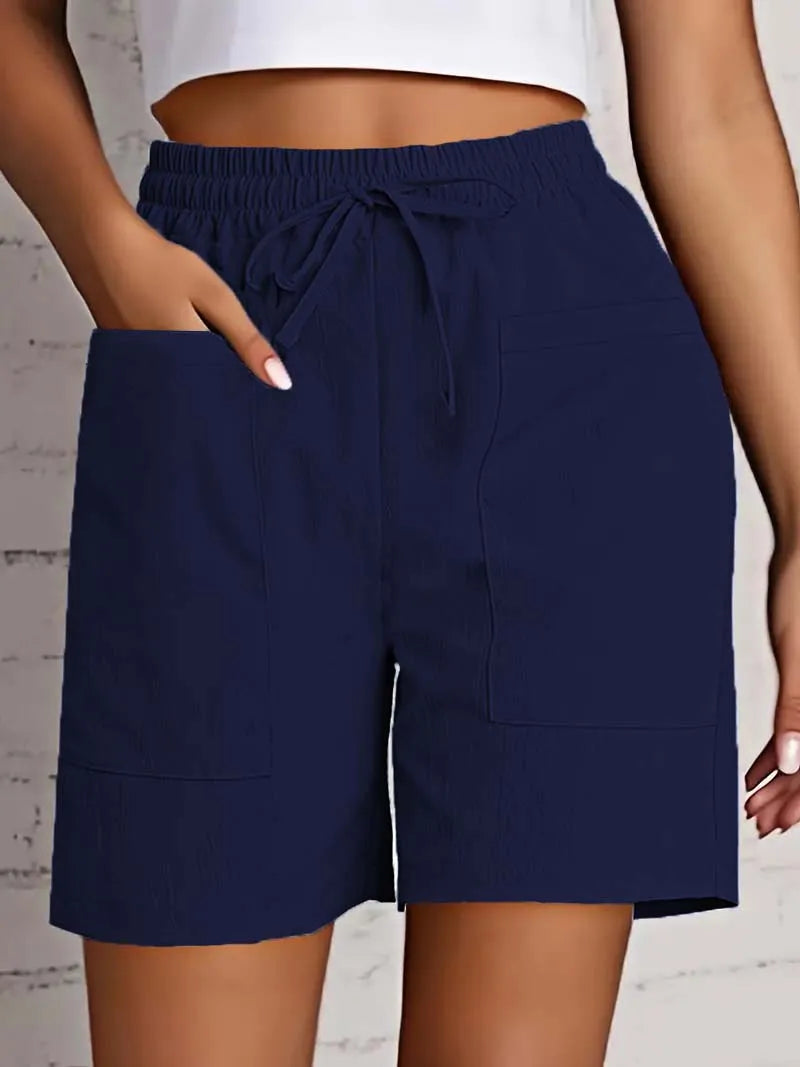 Women's High Waist 4 Inch Shorts Summer - Loose Fit Casual Shorts with Pockets, Solid Color Bermuda Shorts for Outfits