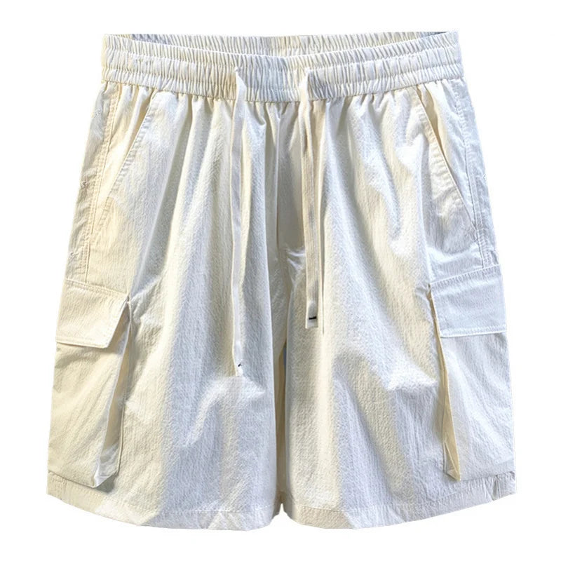 Work shorts for men in summer, thin, cool, breathable, outdoor, loose, elastic, versatile beach pants