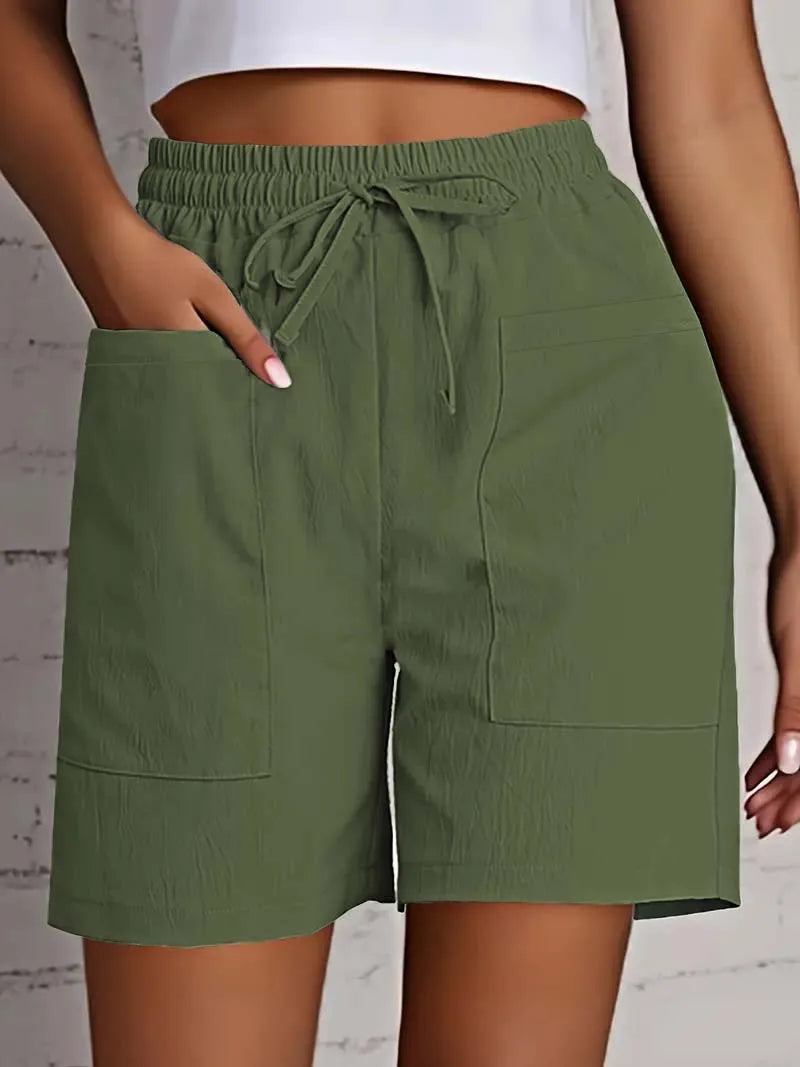 Women's High Waist 4 Inch Shorts Summer - Loose Fit Casual Shorts with Pockets, Solid Color Bermuda Shorts for Outfits