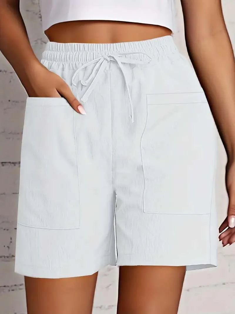 Women's High Waist 4 Inch Shorts Summer - Loose Fit Casual Shorts with Pockets, Solid Color Bermuda Shorts for Outfits